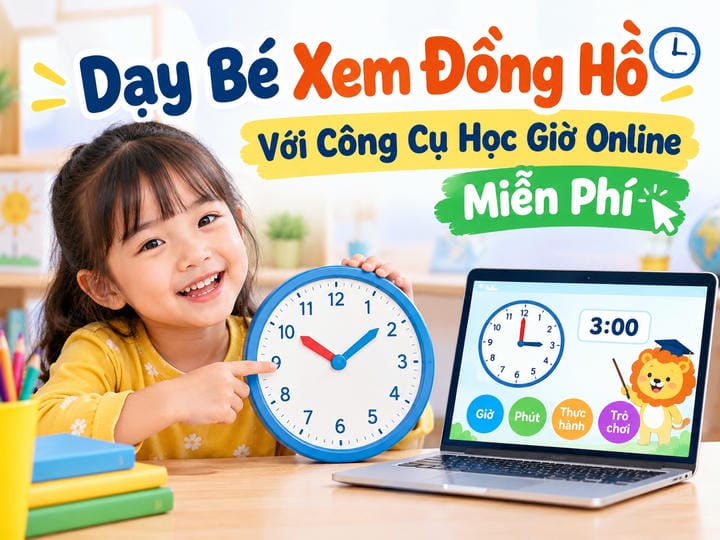 Dạy Bé Xem Đồng Hồ Với Công Cụ Học Giờ Online Miễn Phí